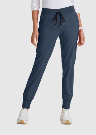 Grey's Anatomy Spandex Stretch Women's Soft Rib Waist Jogger Scrub Petite Pant