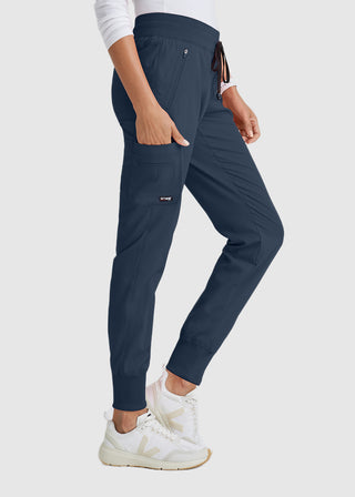 Grey's Anatomy Spandex Stretch Women's Soft Rib Waist Jogger Scrub Petite Pant