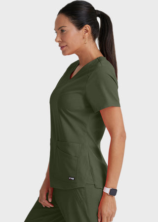 Grey Anatomy Spandex Stretch Women's V-Neck Scrub Top