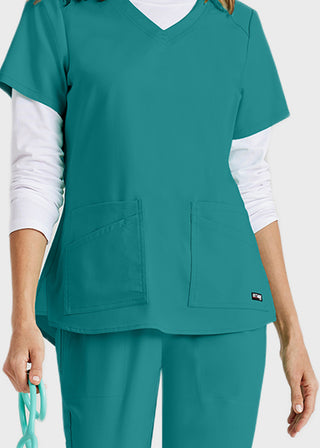 Grey Anatomy Spandex Stretch Women's V-Neck Scrub Top