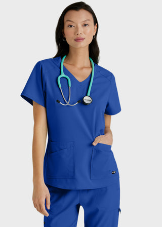 Grey Anatomy Spandex Stretch Women's V-Neck Scrub Top