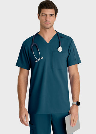 Grey's Anatomy Men's Murphy V-Neck Solid Scrub Top