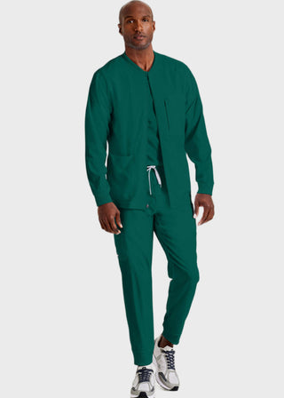 Greys Anatomy Men's Three Pocket High Open V-Neck Scrub Top