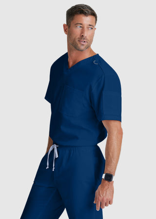 Greys Anatomy Classic Men Evan Solid Scrub Top