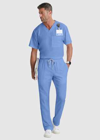 Greys Anatomy Classic Men Evan Solid Scrub Top