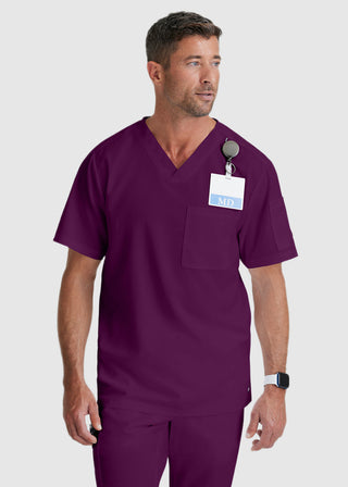 Greys Anatomy Classic Men Evan Solid Scrub Top
