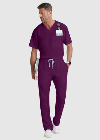 Greys Anatomy Classic Men Evan Solid Scrub Top