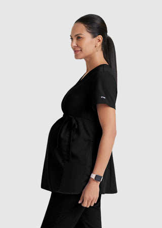 Greys Anatomy Banded mock-wrap neckline