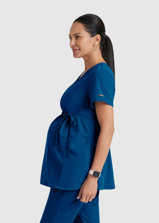 Greys Anatomy Banded mock-wrap neckline