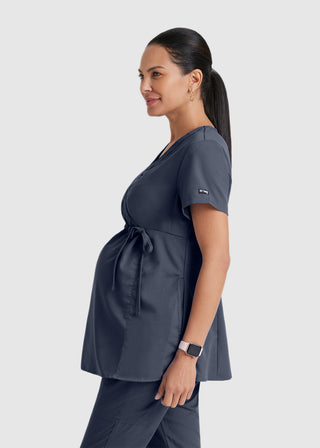 Greys Anatomy Banded mock-wrap neckline