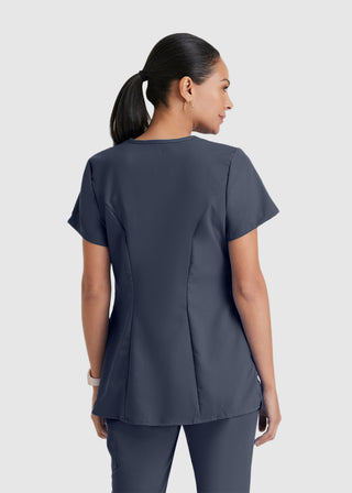 Greys Anatomy Banded mock-wrap neckline