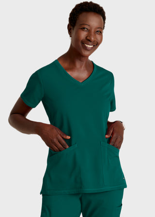 Grey's Anatomy by Barco Spandex Stretch Women's V-Neck Antimicrobial Scrub Top