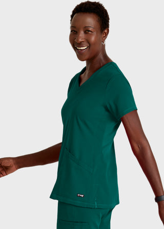 Grey's Anatomy by Barco Spandex Stretch Women's V-Neck Antimicrobial Scrub Top