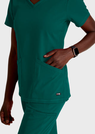 Grey's Anatomy by Barco Spandex Stretch Women's V-Neck Antimicrobial Scrub Top