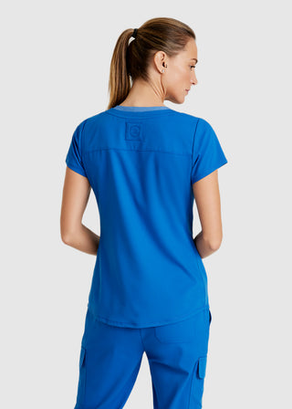 Grey's Anatomy Spandex Stretch Women's Meredith Two-Tone V-Neck Scrub Top