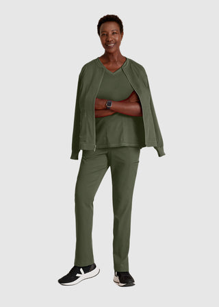 Grey's Anatomy Spandex Stretch Women's Round Neck Zip Front Jacket