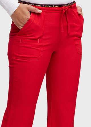 HeartSoul Women's Petite Heart Breaker Low-Rise Drawstring Scrub Pant