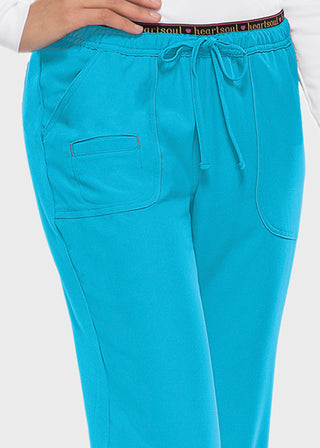 HeartSoul Women's Petite Heart Breaker Low-Rise Drawstring Scrub Pant