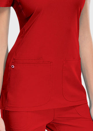 Free Embroidery Women's Pitter-Pat Shaped V-Neck Scrub Top