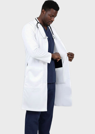 HeedFit Unisex 40 Inches Long White Lab Coat with Inner Pocket