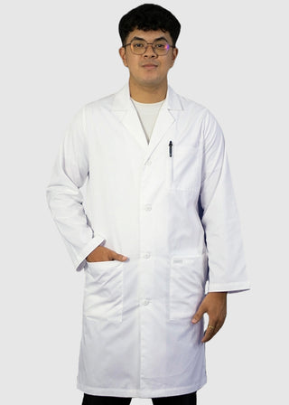 HeedFit Unisex 40 Inches Long White Lab Coat with Inner Pocket