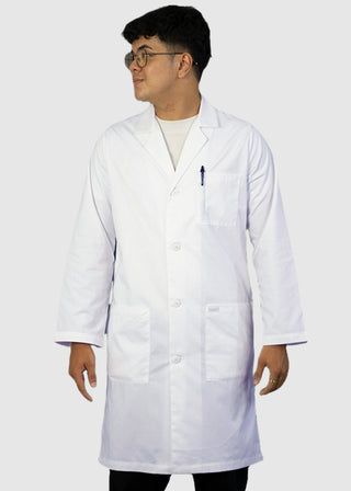 HeedFit Unisex 40 Inches Long White Lab Coat with Inner Pocket