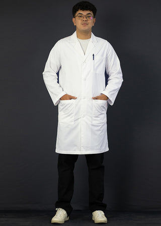 HeedFit Unisex 40 Inches Long White Lab Coat with Inner Pocket