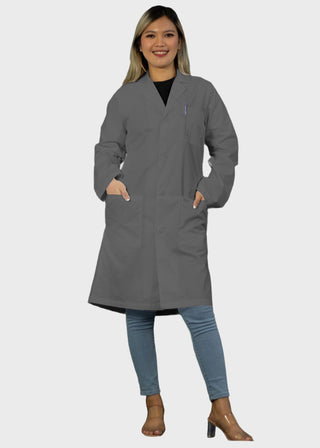 Free Embroidery Unisex 40 Inches Classic Long White Lab Coat