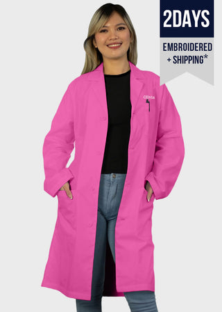 Free Embroidery Unisex 40 Inches Classic Long Lab Coat