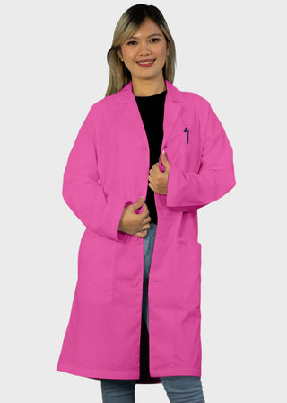 Free Embroidery Unisex 40 Inches Classic Long White Lab Coat