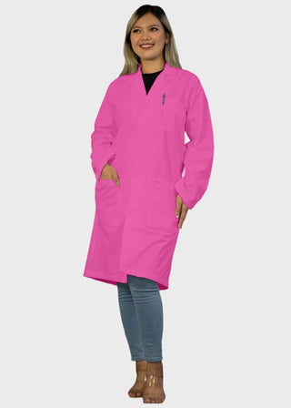 Free Embroidery Unisex 40 Inches Classic Long White Lab Coat