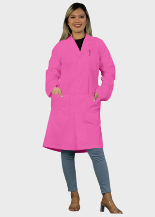 Free Embroidery Unisex 40 Inches Classic Long White Lab Coat