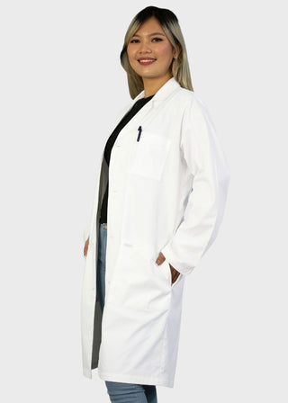 Free Embroidery Unisex 40 Inches Classic Long White Lab Coat