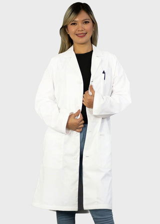 Free Embroidery Unisex 40 Inches Classic Long White Lab Coat