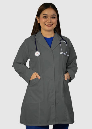 HeedFit Women's Two Pocket 35 Inches White Medical Lab Coat