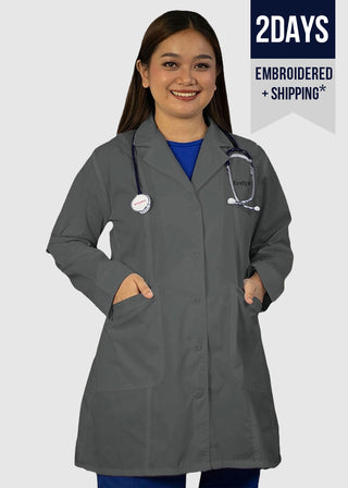 HeedFit Free Embroidery Women's Two Pocket 35 Inches Medical Lab Coat