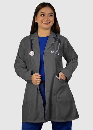 HeedFit Women's Two Pocket 35 Inches White Medical Lab Coat