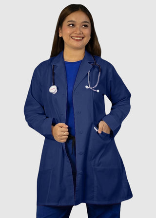 HeedFit Free Embroidery Women's Two Pocket 35 Inches White Medical Lab Coat