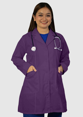 HeedFit Women's Two Pocket 35 Inches White Medical Lab Coat