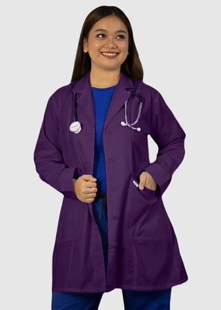 HeedFit Free Embroidery Women's Two Pocket 35 Inches White Medical Lab Coat