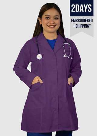 HeedFit Free Embroidery Women's Two Pocket 35 Inches Medical Lab Coat