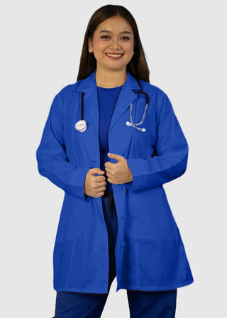 HeedFit Women's Two Pocket 35 Inches White Medical Lab Coat