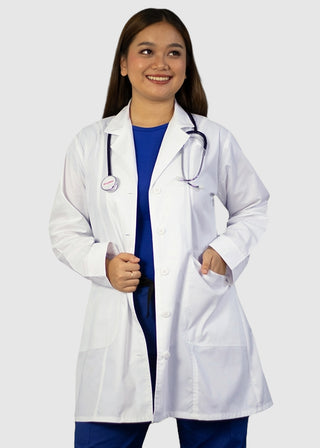 HeedFit Women's Two Pocket 35 Inches White Medical Lab Coat