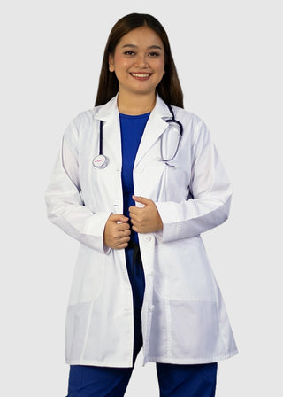 HeedFit Women's Two Pocket 35 Inches White Medical Lab Coat