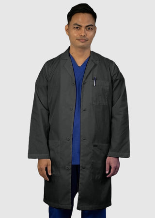 HeedFit Unisex 37 Inches Three Pocket White Functional Lab Coat