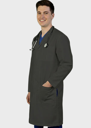 HeedFit Unisex 37 Inches Three Pocket White Functional Lab Coat