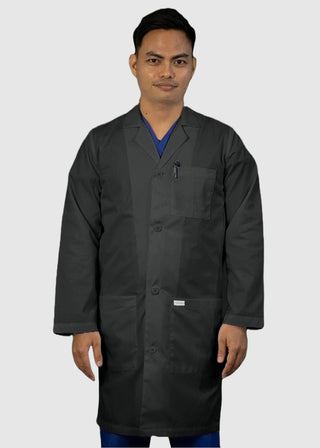 HeedFit Unisex 37 Inches Three Pocket White Functional Lab Coat