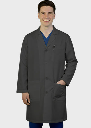 HeedFit Unisex 37 Inches Three Pocket White Functional Lab Coat