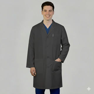 HeedFit Unisex 37 Inches Three Pocket White Functional Lab Coat