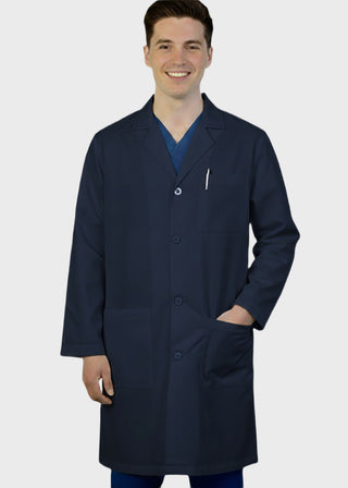 HeedFit Unisex 37 Inches Three Pocket White Functional Lab Coat